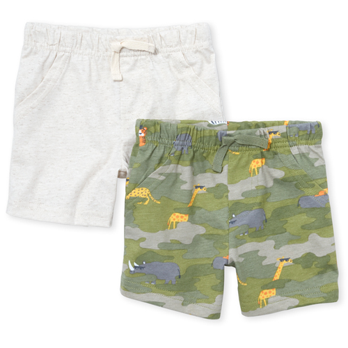 

Newborn Baby Boys Camo Safari Shorts 2-Pack - Tan - The Children's Place