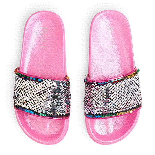s Rainbow Flip Sequin Slides - Pink - The Children's Place