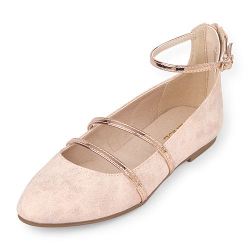 VECJUNIA Girls Princess Dressy Mary-Jane Ballet Flat Shoes Flowers Wedding