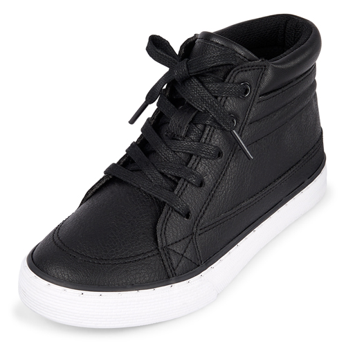 

Boys Boys Uniform Hi Top Sneakers - Black - The Children's Place