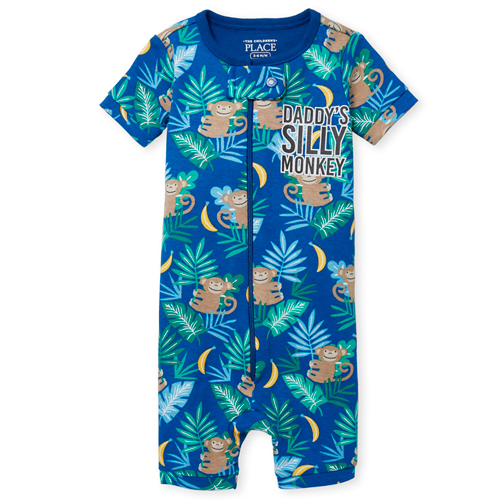 

s Baby And Toddler Boys Dad Snug Fit Cotton One Piece Pajamas - Blue - The Children's Place