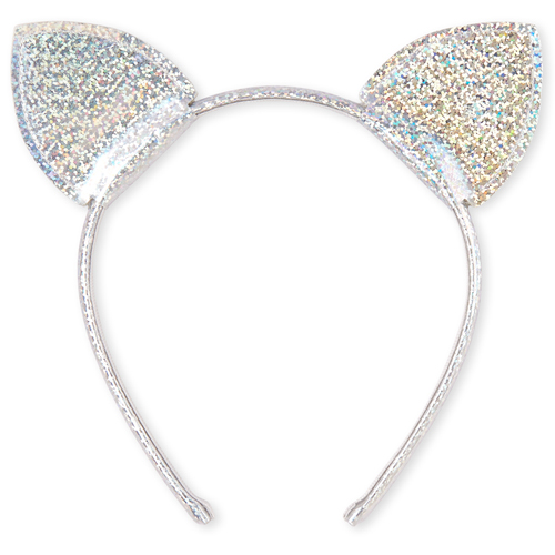 

Baby Girls Toddler Holographic Glitter Cat Ears Headband - Metallic - The Children's Place