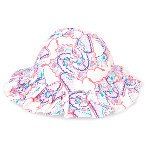 

Newborn Baby Butterfly Print Ruffle Bucket Hat - Multi - The Children's Place
