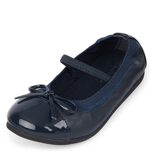 

Baby Girls Toddler Uniform Ballet Flats - Blue - The Children's Place