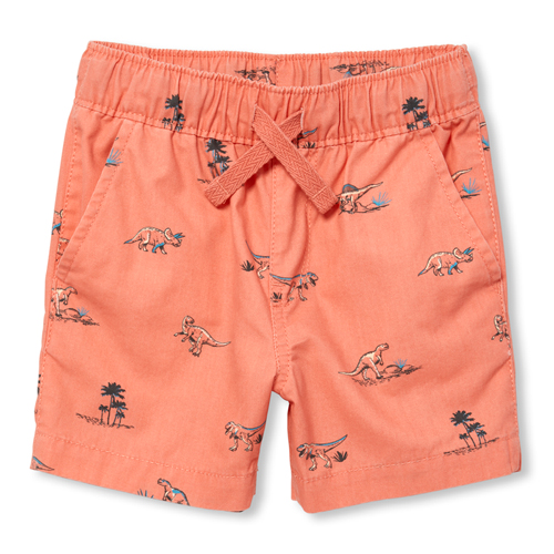 

Newborn Baby And Toddler Boys Dino Pull On Jogger Shorts - Orange - The Children's Place