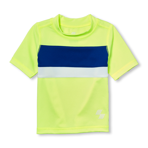 

Newborn Baby And Toddler Boys Mix And Match Short Sleeve Colorblock Rashguard - Green - The Children's Place