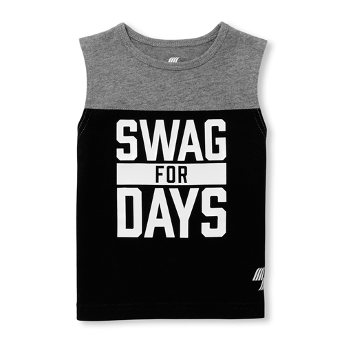 

s Baby And Toddler Boys Mix And Match Contrast Yoke Muscle Tank Top - Black - The Children's Place