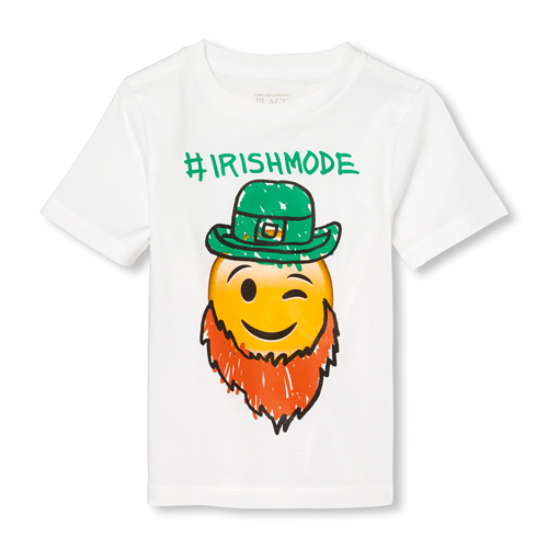 

s Baby And Toddler Boys St. Patrick's Day Emoji Graphic Tee - White T-Shirt - The Children's Place