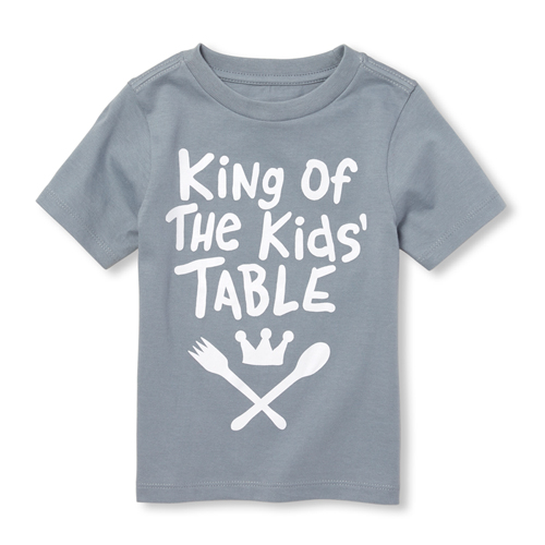 s Baby And Toddler Boys Kids Table Graphic Tee - Gray T-Shirt - The Children's Place