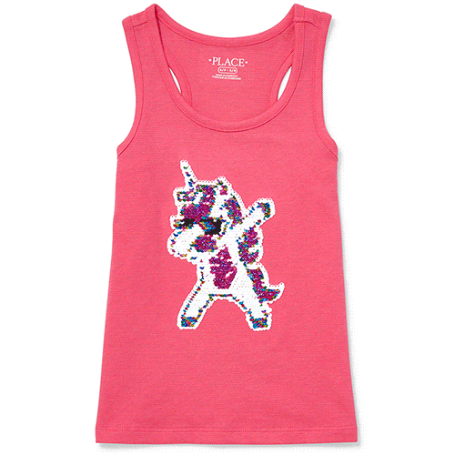 

Girls Flip Sequin Racerback Tank Top - Pink - The Children's Place