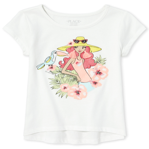 

Girls Embellished High Low Top - White - The Children's Place