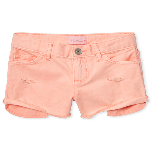 

s Distressed Denim Shortie Shorts - Pink - The Children's Place