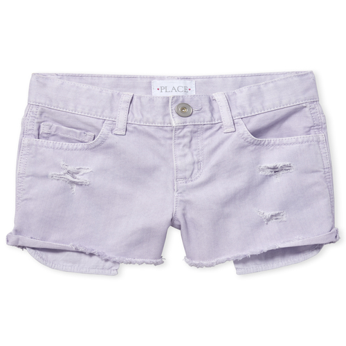 

s Distressed Denim Shortie Shorts - Purple - The Children's Place