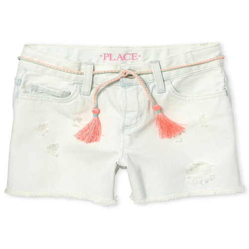 

s Tassel Distressed Denim Shortie Shorts - The Children's Place