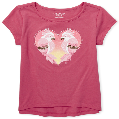 

Girls Embellished High Low Top - Pink - The Children's Place