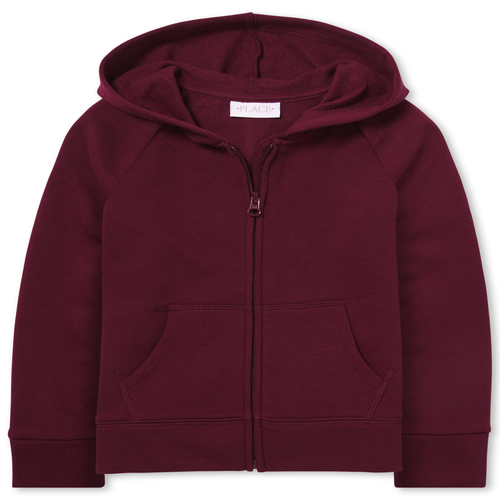 The Childrens Place Girls Colorblock French Terry Zip Up Hoodie