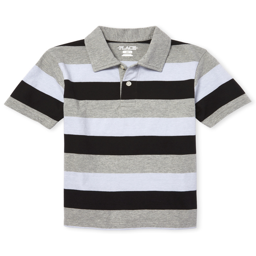 

s Boys Striped Jersey Polo - Black - The Children's Place