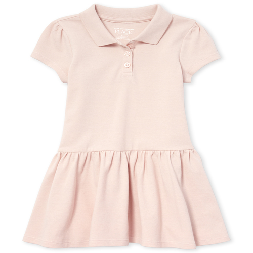 

s Toddler Uniform Pique Polo Dress - Pink - The Children's Place