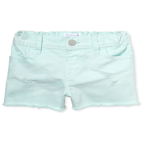 

Newborn Baby And Toddler Frayed Hem Distressed Denim Shortie Shorts - Blue - The Children's Place