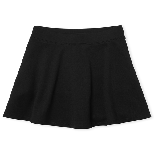 

Girls Uniform Ponte Knit Skort - Black - The Children's Place