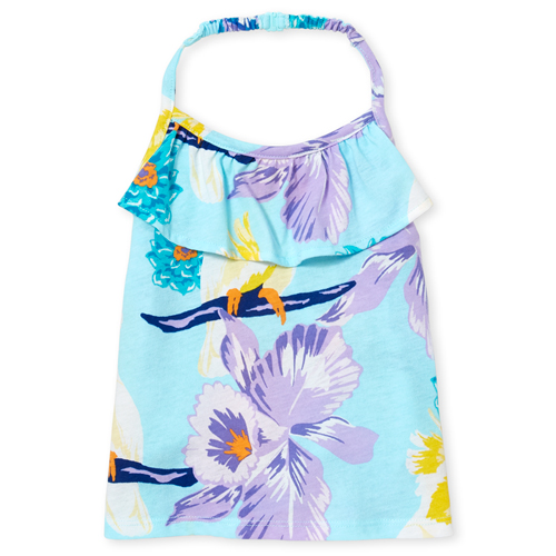 

s Baby And Toddler Matchables Sleeveless Print Halter Top - Blue - The Children's Place