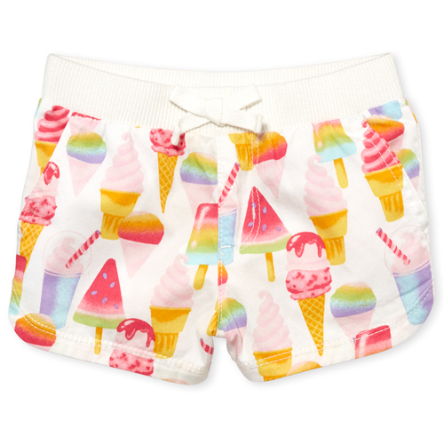 

Newborn Baby And Toddler Print Pull On Shorts - White - The Children's Place