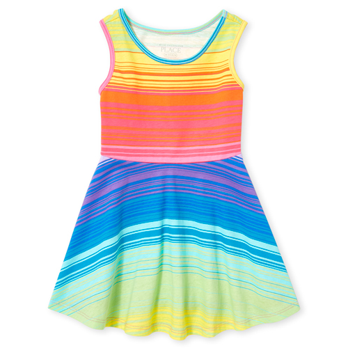 

s Baby And Toddler Rainbow Striped Dress - Pink - The Children's Place