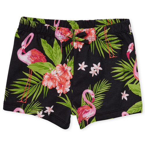 

Newborn Baby And Toddler Matchables Print Shorts - Black - The Children's Place