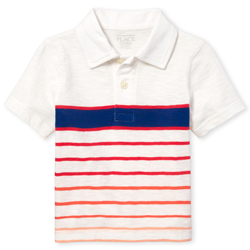 

s Baby And Toddler Boys Striped Polo - White - The Children's Place