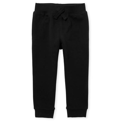 

Newborn Toddler Boys Uniform Active Fleece Jogger Pants - Black - The Children's Place