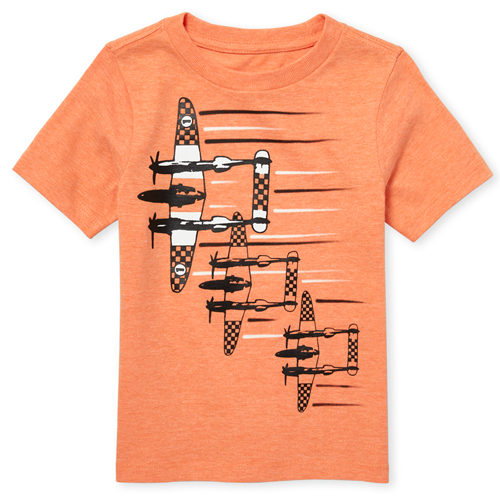 s Baby And Toddler Boys Airplanes Graphic Tee - Orange T-Shirt - The Children's Place