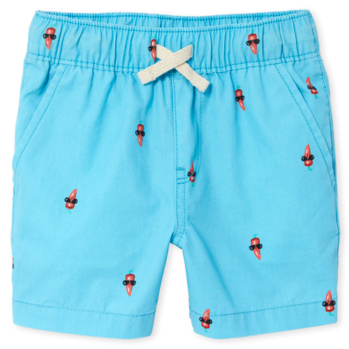

Newborn Baby And Toddler Boys Print Pull On Jogger Shorts - Blue - The Children's Place