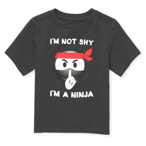

s Baby And Toddler Boys Ninja Graphic Tee - Gray T-Shirt - The Children's Place