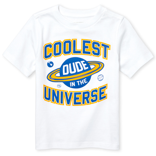 

s Baby And Toddler Boys Coolest Dude Graphic Tee - White T-Shirt - The Children's Place