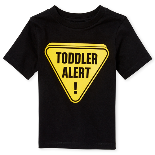 

s Baby And Toddler Boys Glow Alert Graphic Tee - Black T-Shirt - The Children's Place