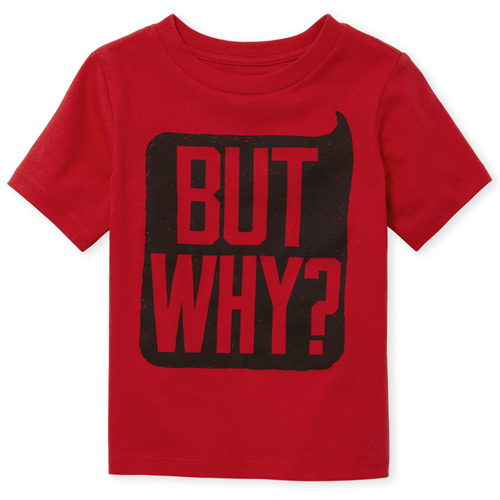 

s Baby And Toddler Boys Why Graphic Tee - Red T-Shirt - The Children's Place
