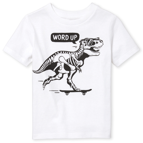 

s Baby And Toddler Boys Dino Graphic Tee - White T-Shirt - The Children's Place