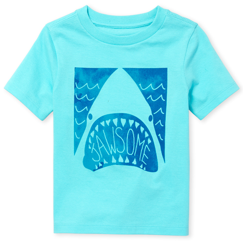 

s Baby And Toddler Boys Shark Graphic Tee - Blue T-Shirt - The Children's Place