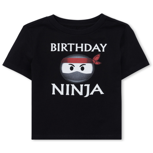 

s Baby And Toddler Boys Birthday Ninja Graphic Tee - Black T-Shirt - The Children's Place