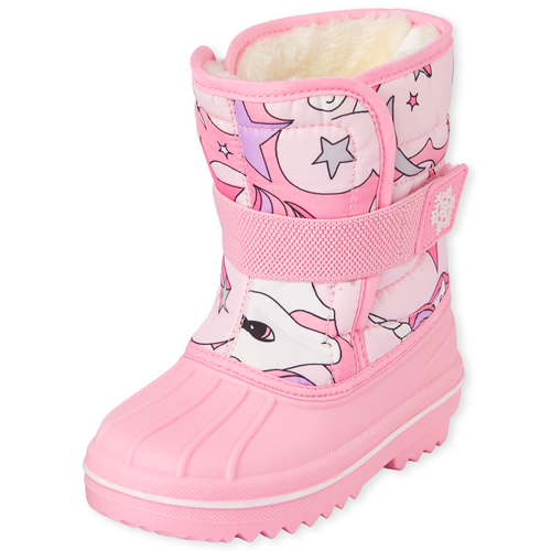 

Baby Girls Toddler Unicorn Snow Boots - Pink - The Children's Place