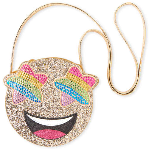 

Girls Glitter Rainbow Star Eye Emoji Bag - Metallic - The Children's Place