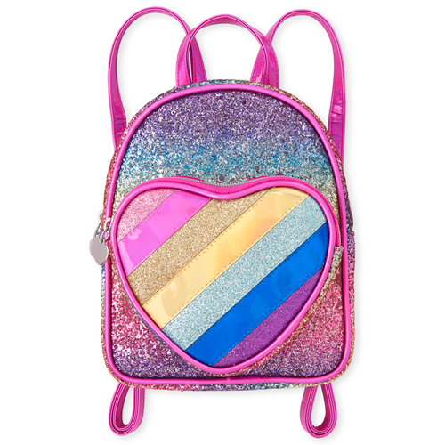 

Girls Glitter Rainbow Heart Mini Backpack - Multi - The Children's Place