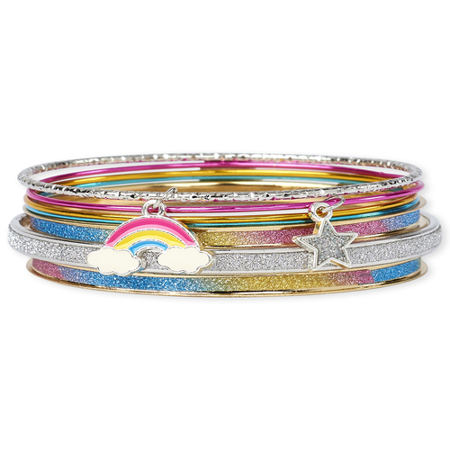

Girls Glitter Rainbow Bangle Bracelet 7-Pack - Multi - The Children's Place