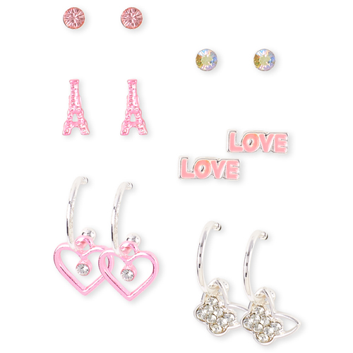 

Girls Paris Earrings 6-Pack - Multi - The Children's Place