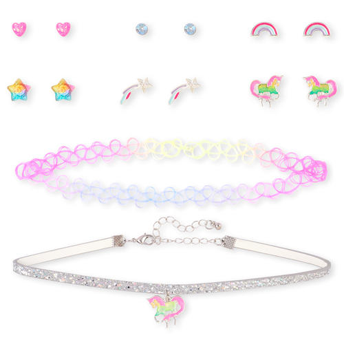 

Girls Rainbow Choker And Earrings 8-Piece Set - Multi - The Children's Place