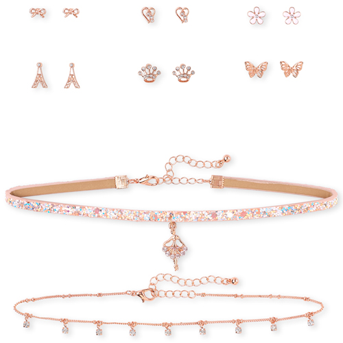 

Girls Ballerina Earrings And Choker 8-Pack - Multi - The Children's Place
