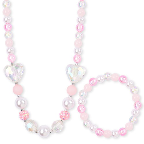 

Girls Heart Beaded Necklace And Bracelet Set - Multi - The Children's Place