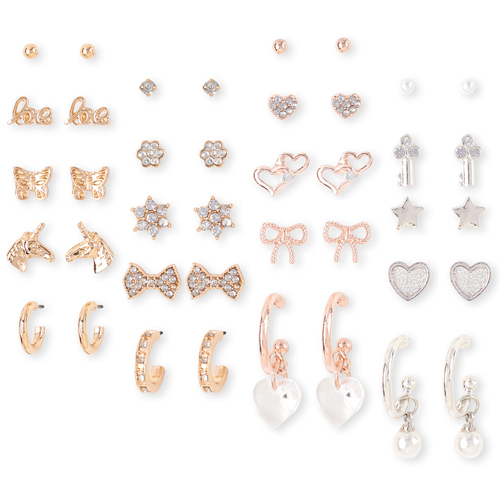 

Girls Rhinestud Love Earrings 20-Pack - Multi - The Children's Place