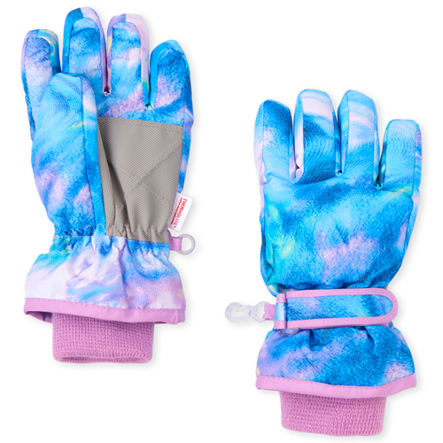 

Girls Tie Dye Ski Gloves - Blue - The Children's Place