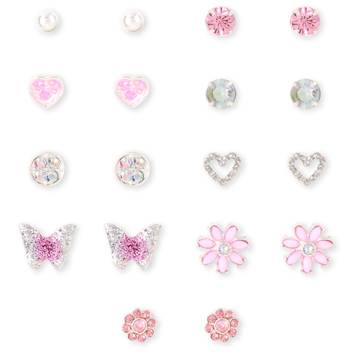 

Girls Butterfly Flower Earrings 9-Pack - Multi - The Children's Place